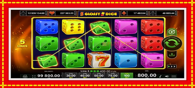 Slot machine 5 Glossy Dice with access to free game online, picture 2