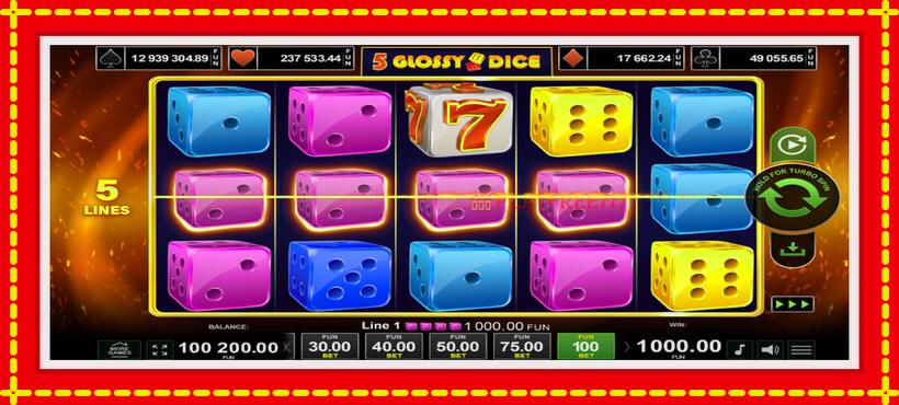 Slot machine 5 Glossy Dice with access to free game online, picture 3