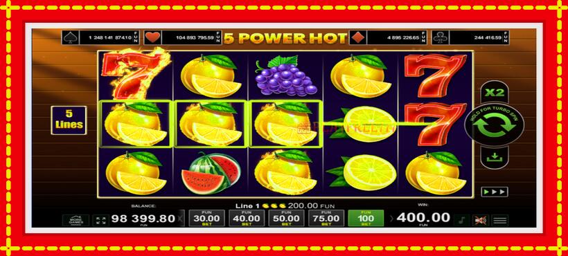 Slot machine 5 Power Hot with access to free game online, picture 1