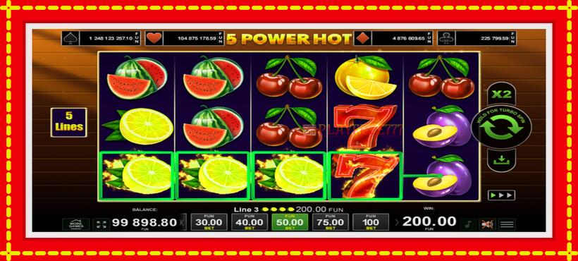 Slot machine 5 Power Hot with access to free game online, picture 3