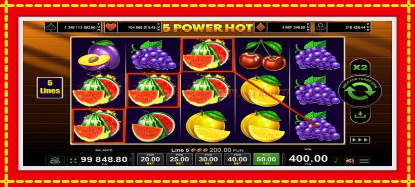 Slot machine 5 Power Hot with access to free game online, picture 4