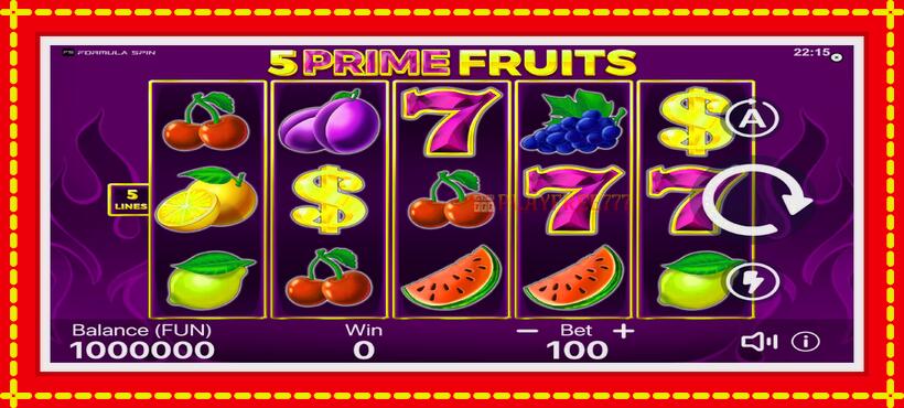 Slot machine 5 Prime Fruits with access to free game online, picture 2