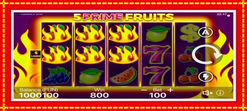 Slot machine 5 Prime Fruits with access to free game online, picture 4