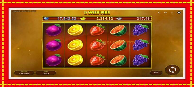 Slot machine 5 Wild Fire with access to free game online, picture 2