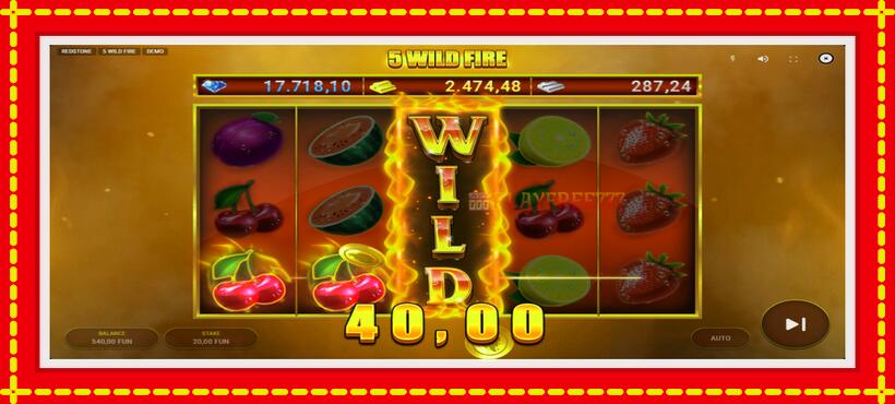 Slot machine 5 Wild Fire with access to free game online, picture 3