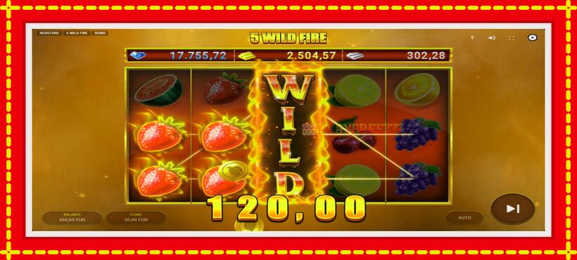 Slot machine 5 Wild Fire with access to free game online, picture 4