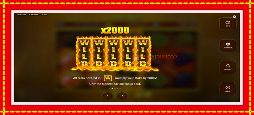 Slot machine 5 Wild Fire with access to free game online, picture 5