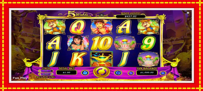 Slot machine 5 Wishes with access to free game online, picture 1