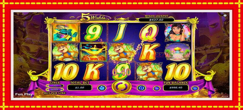 Slot machine 5 Wishes with access to free game online, picture 2