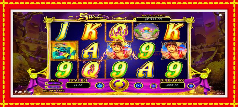 Slot machine 5 Wishes with access to free game online, picture 3