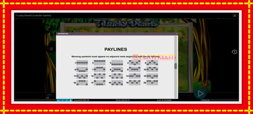 Slot machine 7 Lucky Dwarfs with access to free game online, picture 7