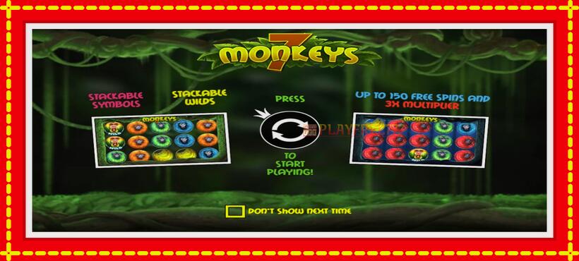 Slot machine 7 monkeys with access to free game online, picture 1