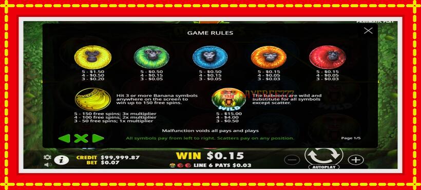 Slot machine 7 monkeys with access to free game online, picture 4