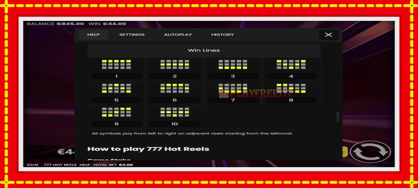 Slot machine 777 Hot Reels with access to free game online, picture 7