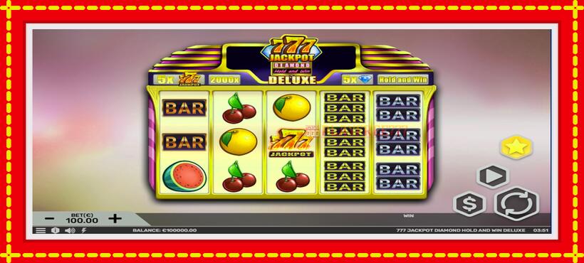 Slot machine 777 Jackpot Diamond Hold and Win Deluxe with access to free game online, picture 2