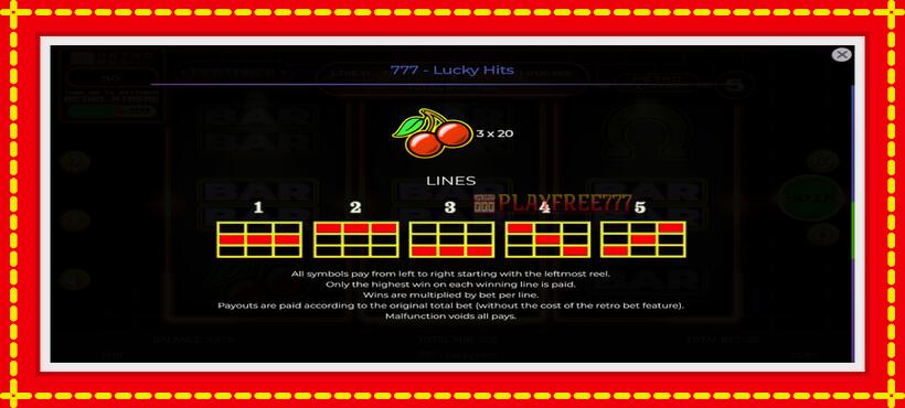 Slot machine 777 Lucky Hits with access to free game online, picture 7