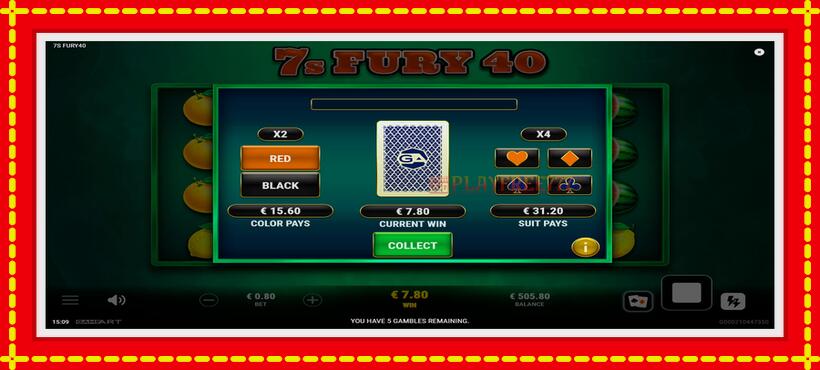 Slot machine 7s Fury 40 with access to free game online, picture 4