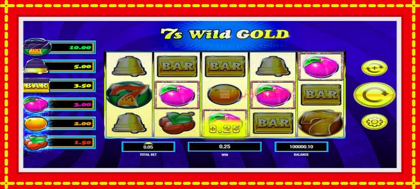 Slot machine 7s Wild Gold with access to free game online, picture 2