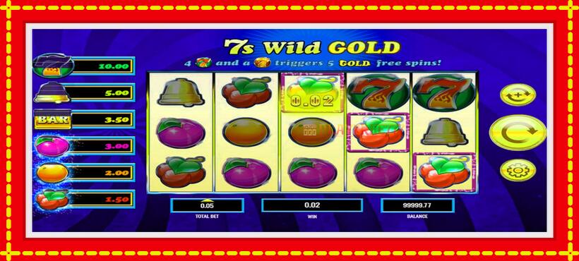 Slot machine 7s Wild Gold with access to free game online, picture 3