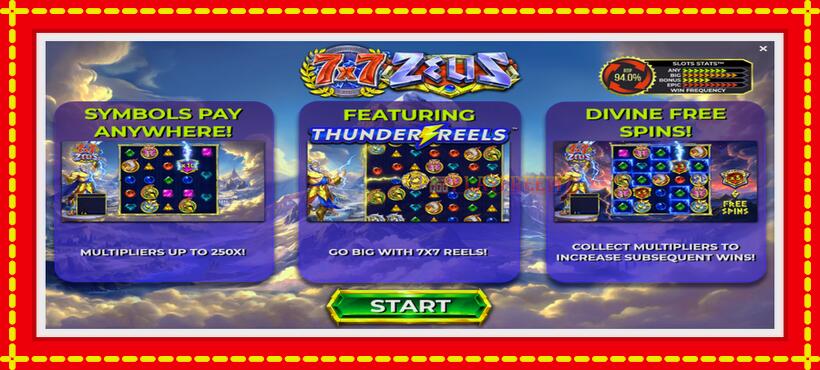 Slot machine 7x7 Zeus with access to free game online, picture 1