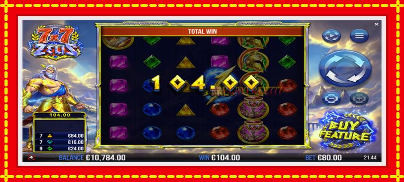 Slot machine 7x7 Zeus with access to free game online, picture 4