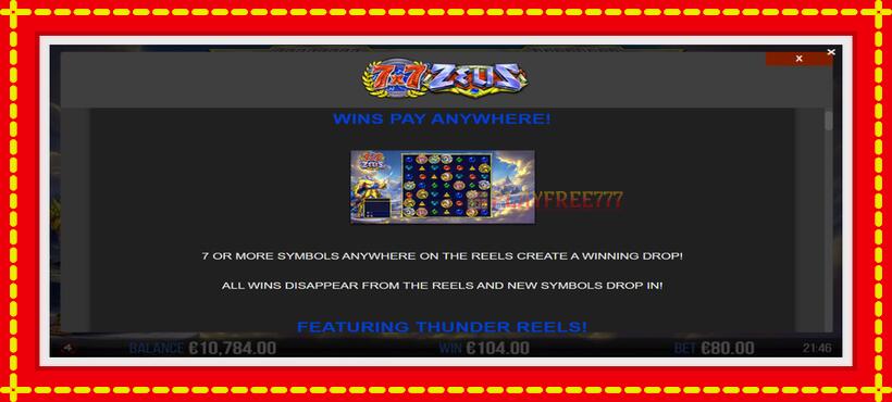 Slot machine 7x7 Zeus with access to free game online, picture 5