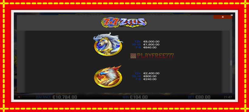 Slot machine 7x7 Zeus with access to free game online, picture 6