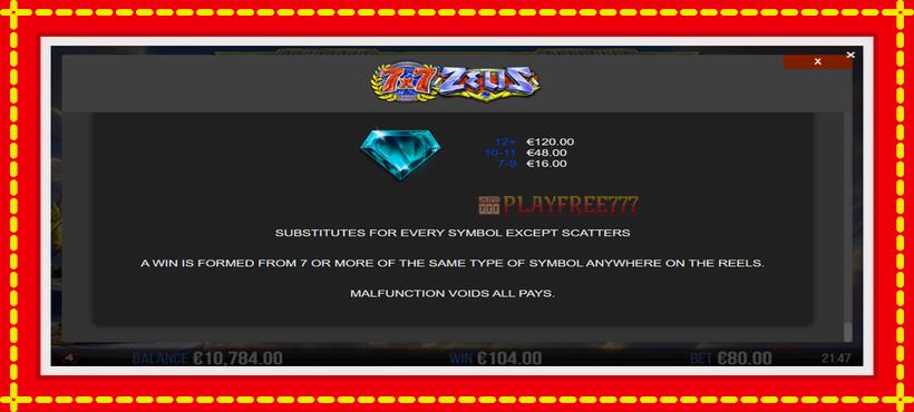 Slot machine 7x7 Zeus with access to free game online, picture 7