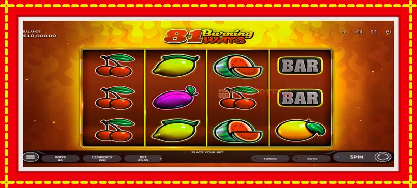 Slot machine 81 Burning Ways with access to free game online, picture 1