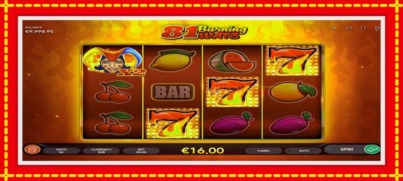 Slot machine 81 Burning Ways with access to free game online, picture 4