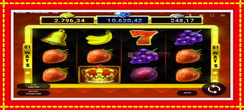 Slot machine 81 Vegas Crown with access to free game online, picture 3