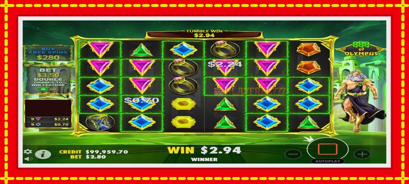 Slot machine 888 of Olympus with access to free game online, picture 3