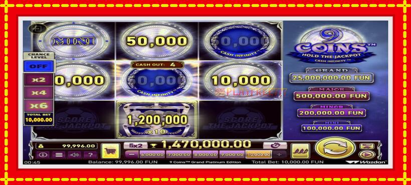 Slot machine 9 Coins Grand Platinum Edition Score The Jackpot with access to free game online, picture 3