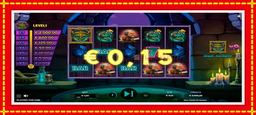 Slot machine 9 Masks of Voodoo with access to free game online, picture 3