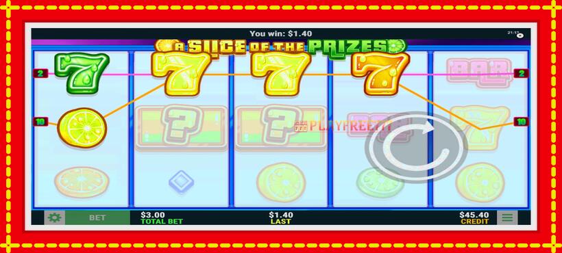 Slot machine A Slice of the Prizes with access to free game online, picture 2