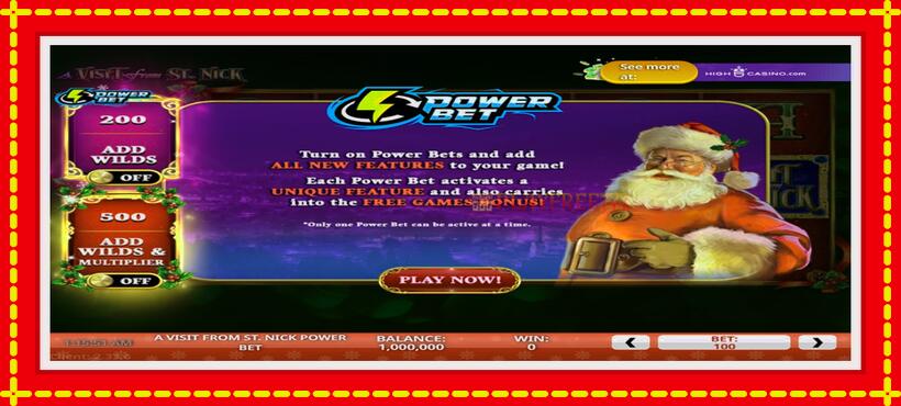 Slot machine A Visit From St. Nick Power Bet with access to free game online, picture 1