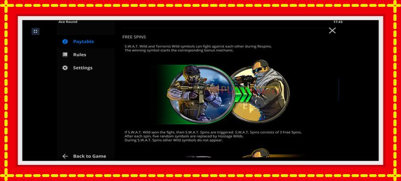 Slot machine Ace Round with access to free game online, picture 5