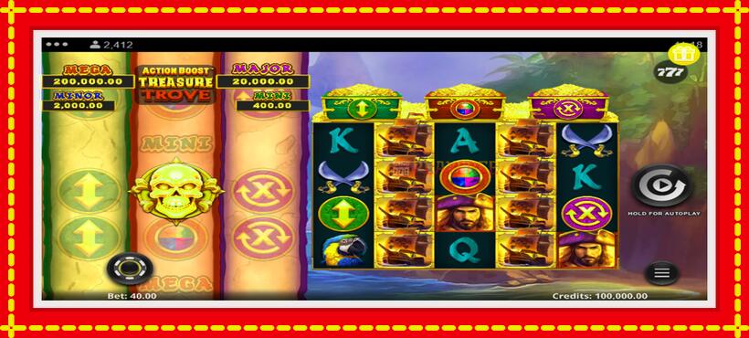 Slot machine Action Boost Treasure Trove with access to free game online, picture 2