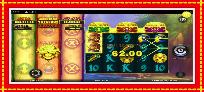 Slot machine Action Boost Treasure Trove with access to free game online, picture 3