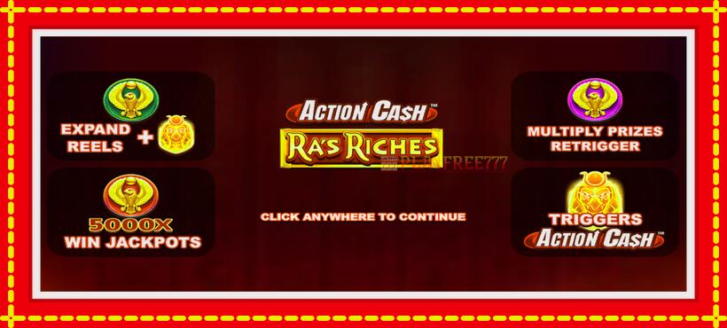 Slot machine Action Cash Ras Riches with access to free game online, picture 1