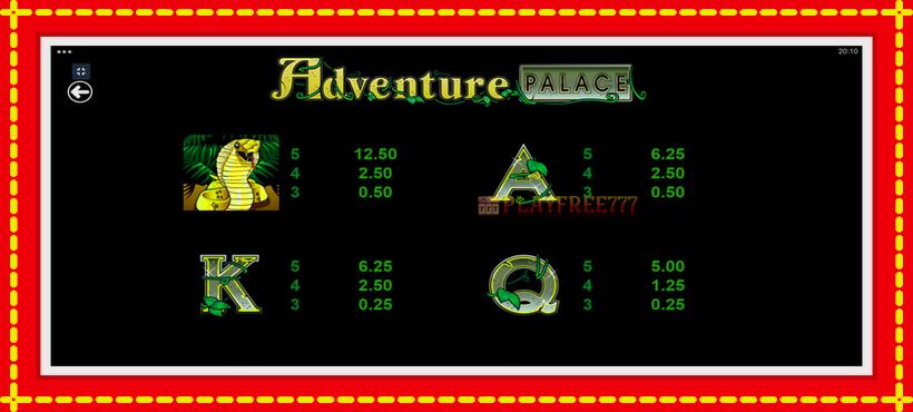 Slot machine Adventure Palace with access to free game online, picture 8