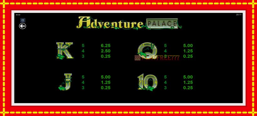 Slot machine Adventure Palace with access to free game online, picture 9