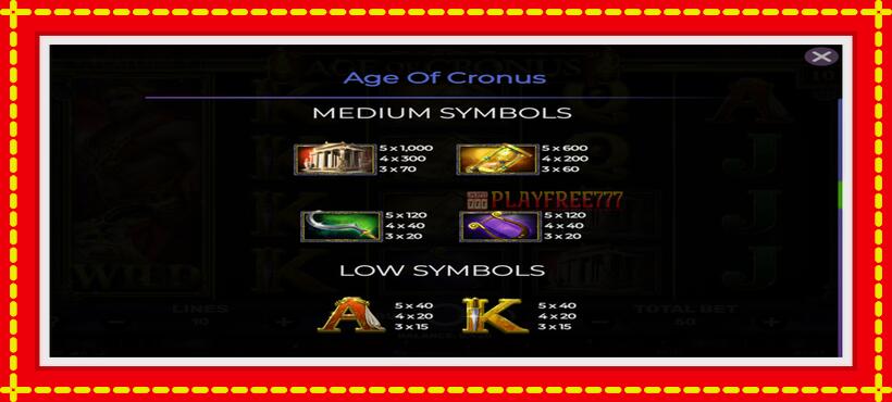 Slot machine Age of Cronus with access to free game online, picture 6