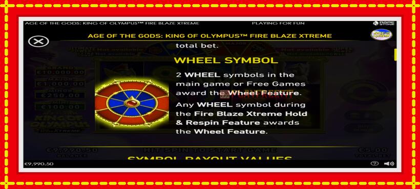 Slot machine Age of the Gods: King of Olympus Fire Blaze Xtreme with access to free game online, picture 5