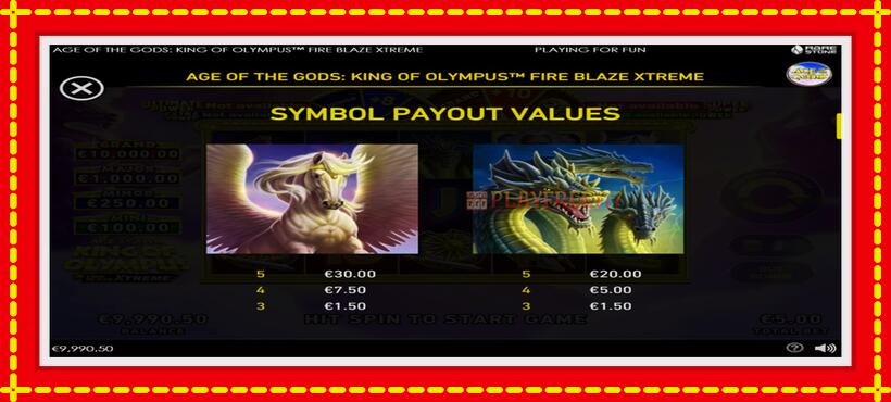 Slot machine Age of the Gods: King of Olympus Fire Blaze Xtreme with access to free game online, picture 6