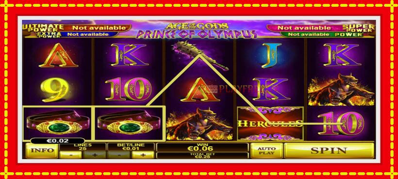 Slot machine Age of the Gods Prince of Olympus with access to free game online, picture 2