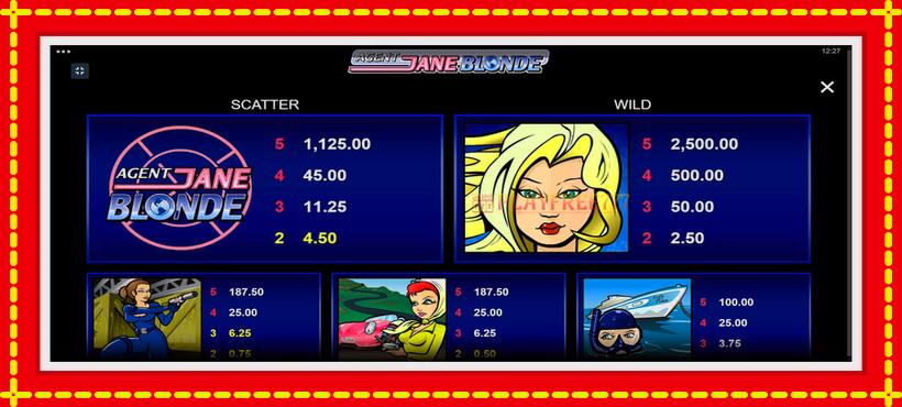 Slot machine Agent Jane Blonde with access to free game online, picture 5