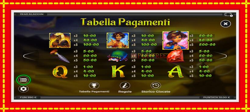 Slot machine Aladdin with access to free game online, picture 6