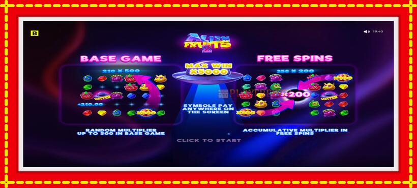 Slot machine Alien Fruits 2 with access to free game online, picture 1