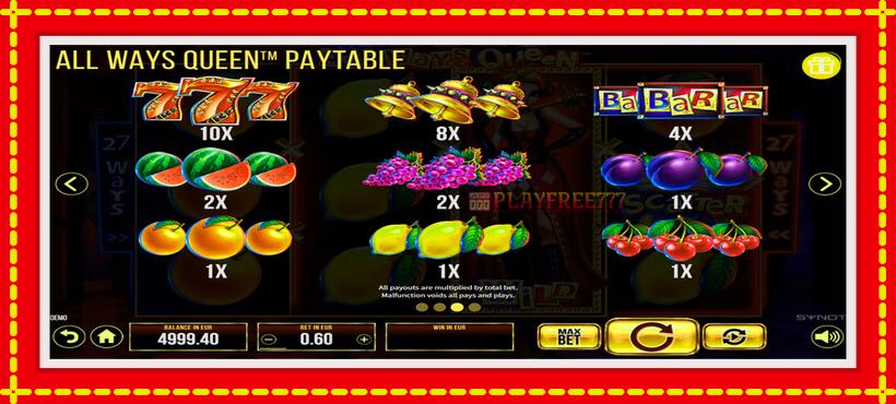 Slot machine All Ways Queen with access to free game online, picture 6